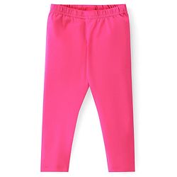 Babyhug 100% Cotton Knit Half Sleeves Frock Polka Print With Leggings - Navy Blue & Pink