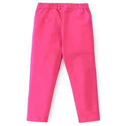 Babyhug 100% Cotton Knit Half Sleeves Frock Polka Print With Leggings - Navy Blue & Pink