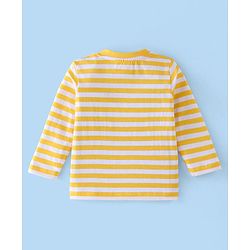 Babyhug Cotton Knit Full Striped & Numeric Printed T-Shirts Pack of 3 - Multicolour