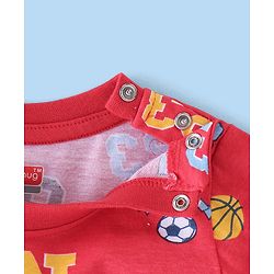 Babyhug Cotton Knit Full Striped & Numeric Printed T-Shirts Pack of 3 - Multicolour