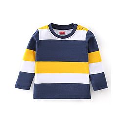 Babyhug Cotton Knti Full Sleeves T-Shirts Striped & Tiger Printed Pack of 5 - Blue Red & Yellow
