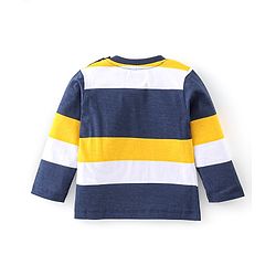 Babyhug Cotton Knti Full Sleeves T-Shirts Striped & Tiger Printed Pack of 5 - Blue Red & Yellow