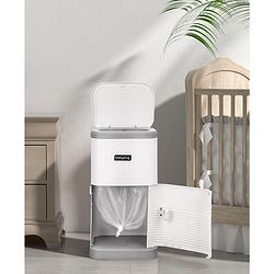 Babyhug Diaper Pail with Odor Lock Technology & Refill Bag-Grey