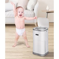 Babyhug Diaper Pail with Odor Lock Technology & Refill Bag-Grey