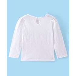 Babyhug 100% Cotton Cordrouy Embroidered Frock & Inner Tee With Floral Embroidery - White & Pink
