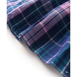 Babyhug Cotton Woven Full Sleeves Yard Dyed Checkered Frock - Blue