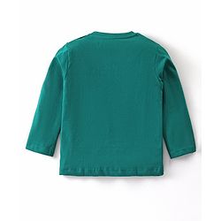 Babyhug Cotton Knit Full Sleeves Night Suit With Teddy Print - Green & Red
