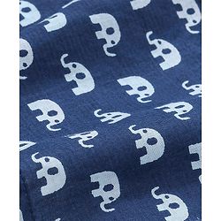Babyhug Cotton Woven Full Sleeves Elephant Printed Kurta with Dhoti Set - Indigo