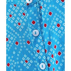 Babyhug Cotton Woven Full Sleeves Bandhani Printed Kurta with Dhoti Set - Blue