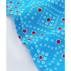 Babyhug Cotton Woven Full Sleeves Bandhani Printed Kurta with Dhoti Set - Blue