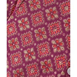 Babyhug 100% Cambric Full Sleeve Printed Kurta With Solid Dhoti Set - Magenta