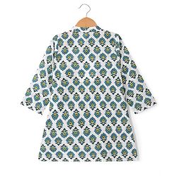 Babyhug 100% Cambric Full Sleeve Printed Kurta With Solid Dhoti Set - White