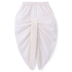 Babyhug 100% Cambric Full Sleeve Printed Kurta With Solid Dhoti Set - White