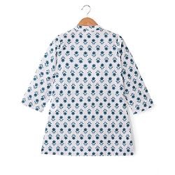 Babyhug 100% Cambric Full Sleeve Printed Dhoti Kurta Set - White