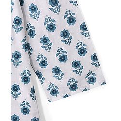 Babyhug 100% Cambric Full Sleeve Printed Dhoti Kurta Set - White