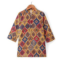 Babyhug 100% Cambric Full Sleeve Printed Kurta With Solid Dhoti Set - Multicolor