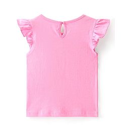 Babyhug Single Jersey Knit Butterfly Printed Frock with Short Sleeves Inner Tee - Blue & Pink