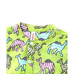 Babyhug Cotton Woven Full Sleeves Camel Printed Kurta Pyjama Set - Green