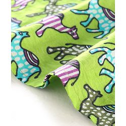 Babyhug Cotton Woven Full Sleeves Camel Printed Kurta Pyjama Set - Green