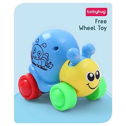 Babyhug Colorful Snail on Wheel Friction-Powered Toy|BPA-Free Plastic|Visual Sensory Development|Early Learning Motor Skills Enhancer |Ideal Gift|Age 3+|BIS|(Wheel Color May Vary)