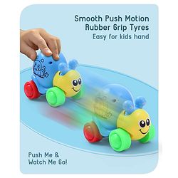 Babyhug Colorful Snail on Wheel Friction-Powered Toy|BPA-Free Plastic|Visual Sensory Development|Early Learning Motor Skills Enhancer |Ideal Gift|Age 3+|BIS|(Wheel Color May Vary)