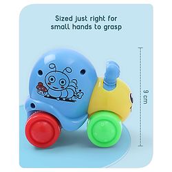 Babyhug Colorful Snail on Wheel Friction-Powered Toy|BPA-Free Plastic|Visual Sensory Development|Early Learning Motor Skills Enhancer |Ideal Gift|Age 3+|BIS|(Wheel Color May Vary)