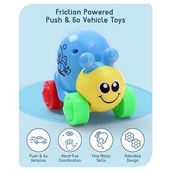 Babyhug Colorful Snail on Wheel Friction-Powered Toy|BPA-Free Plastic|Visual Sensory Development|Early Learning Motor Skills Enhancer |Ideal Gift|Age 3+|BIS|(Wheel Color May Vary)