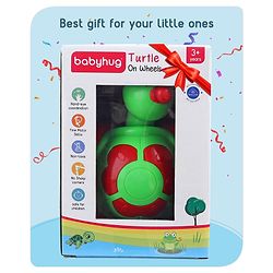 Babyhug Turtle On Wheels-Green & Red