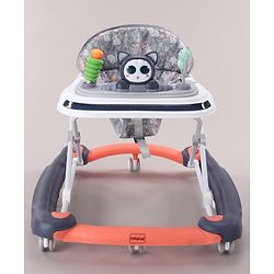 Babyhug Bunny Face 2 In 1 Walker Cum Rocker With 3 Level Adjustable Height & Musical Play Tray With Light -Blue| Adjustable Soft Cushion Seat| Smooth Swivel Wheels| Removable Toy Tray| Compact Fold