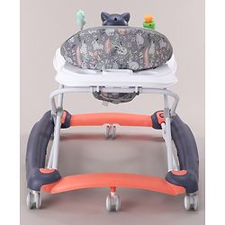Babyhug Bunny Face 2 In 1 Walker Cum Rocker With 3 Level Adjustable Height & Musical Play Tray With Light  -Blue