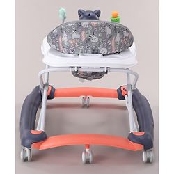 Babyhug Bunny Face 2 In 1 Walker Cum Rocker With 3 Level Adjustable Height & Musical Play Tray With Light -Blue| Adjustable Soft Cushion Seat| Smooth Swivel Wheels| Removable Toy Tray| Compact Fold