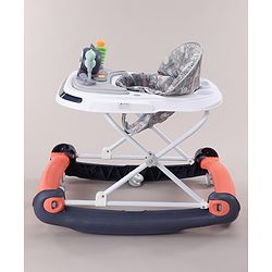Babyhug Bunny Face 2 In 1 Walker Cum Rocker With 3 Level Adjustable Height & Musical Play Tray With Light  -Blue