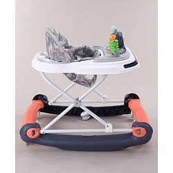 Babyhug Bunny Face 2 In 1 Walker Cum Rocker With 3 Level Adjustable Height & Musical Play Tray With Light -Blue| Adjustable Soft Cushion Seat| Smooth Swivel Wheels| Removable Toy Tray| Compact Fold