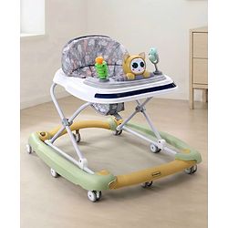 Babyhug Bunny Face 2 In 1 Walker Cum Rocker With 3 Level Adjustable Height & Musical Play Tray With Light -Blue| Adjustable Soft Cushion Seat| Smooth Swivel Wheels| Removable Toy Tray| Compact Fold