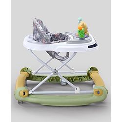 Babyhug Bunny Face 2 In 1 Walker Cum Rocker With 3 Level Adjustable Height & Musical Play Tray With Light  - Green