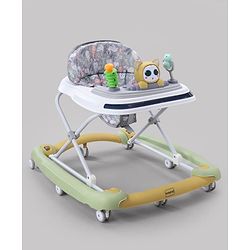 Babyhug Bunny Face 2 In 1 Walker Cum Rocker With 3 Level Adjustable Height & Musical Play Tray With Light -Blue| Adjustable Soft Cushion Seat| Smooth Swivel Wheels| Removable Toy Tray| Compact Fold
