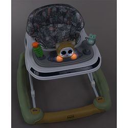 Babyhug Bunny Face 2 In 1 Walker Cum Rocker With 3 Level Adjustable Height & Musical Play Tray With Light  - Green