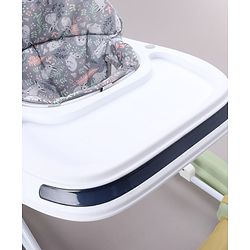 Babyhug Bunny Face 2 In 1 Walker Cum Rocker With 3 Level Adjustable Height & Musical Play Tray With Light -Blue| Adjustable Soft Cushion Seat| Smooth Swivel Wheels| Removable Toy Tray| Compact Fold