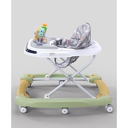 Babyhug Bunny Face 2 In 1 Walker Cum Rocker With 3 Level Adjustable Height & Musical Play Tray With Light -Blue| Adjustable Soft Cushion Seat| Smooth Swivel Wheels| Removable Toy Tray| Compact Fold