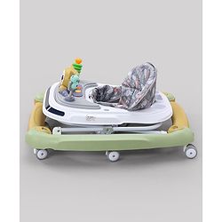 Babyhug Bunny Face 2 In 1 Walker Cum Rocker With 3 Level Adjustable Height & Musical Play Tray With Light  - Green