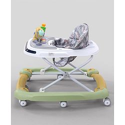 Babyhug Bunny Face 2 In 1 Walker Cum Rocker With 3 Level Adjustable Height & Musical Play Tray With Light -Blue| Adjustable Soft Cushion Seat| Smooth Swivel Wheels| Removable Toy Tray| Compact Fold