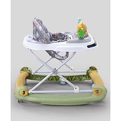 Babyhug Bunny Face 2 In 1 Walker Cum Rocker With 3 Level Adjustable Height & Musical Play Tray With Light  - Green