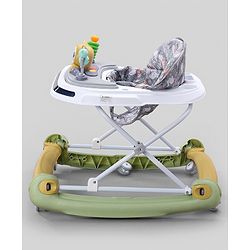 Babyhug Bunny Face 2 In 1 Walker Cum Rocker With 3 Level Adjustable Height & Musical Play Tray With Light  - Green
