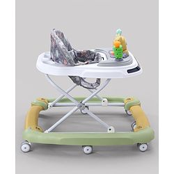 Babyhug Bunny Face 2 In 1 Walker Cum Rocker With 3 Level Adjustable Height & Musical Play Tray With Light -Blue| Adjustable Soft Cushion Seat| Smooth Swivel Wheels| Removable Toy Tray| Compact Fold