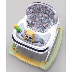 Babyhug Bunny Face 2 In 1 Walker Cum Rocker With 3 Level Adjustable Height & Musical Play Tray With Light  - Green