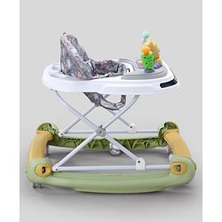 Babyhug Bunny Face 2 In 1 Walker Cum Rocker With 3 Level Adjustable Height & Musical Play Tray With Light -Blue| Adjustable Soft Cushion Seat| Smooth Swivel Wheels| Removable Toy Tray| Compact Fold