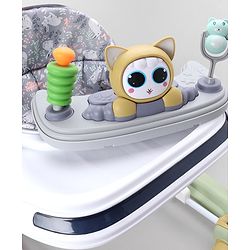 Babyhug Bunny Face 2 In 1 Walker Cum Rocker With 3 Level Adjustable Height & Musical Play Tray With Light  - Green