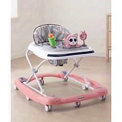 Babyhug Bunny Face 2 In 1 Walker Cum Rocker With 3 Level Adjustable Height & Musical Play Tray With Light -Blue| Adjustable Soft Cushion Seat| Smooth Swivel Wheels| Removable Toy Tray| Compact Fold