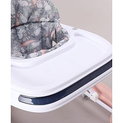 Babyhug Bunny Face 2 In 1 Walker Cum Rocker With 3 Level Adjustable Height & Musical Play Tray With Light -Blue| Adjustable Soft Cushion Seat| Smooth Swivel Wheels| Removable Toy Tray| Compact Fold
