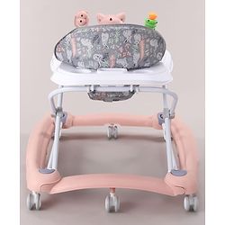 Babyhug Bunny Face 2 In 1 Walker Cum Rocker With 3 Level Adjustable Height & Musical Play Tray With Light -Blue| Adjustable Soft Cushion Seat| Smooth Swivel Wheels| Removable Toy Tray| Compact Fold